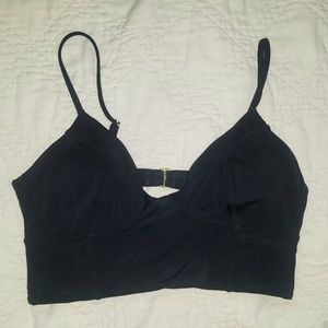 Victorias Secret bikini top black plunge crop long